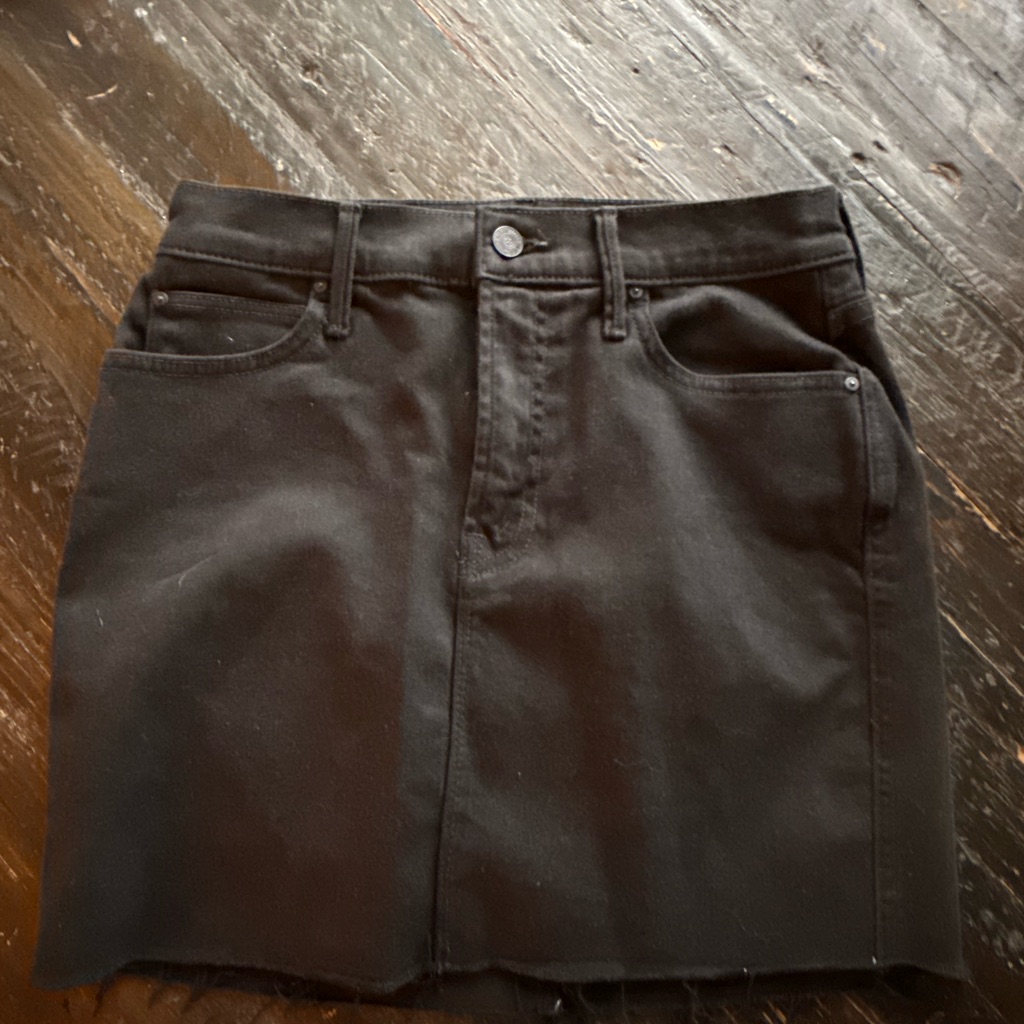 Mother Black Mini Skirt With Front Pockets